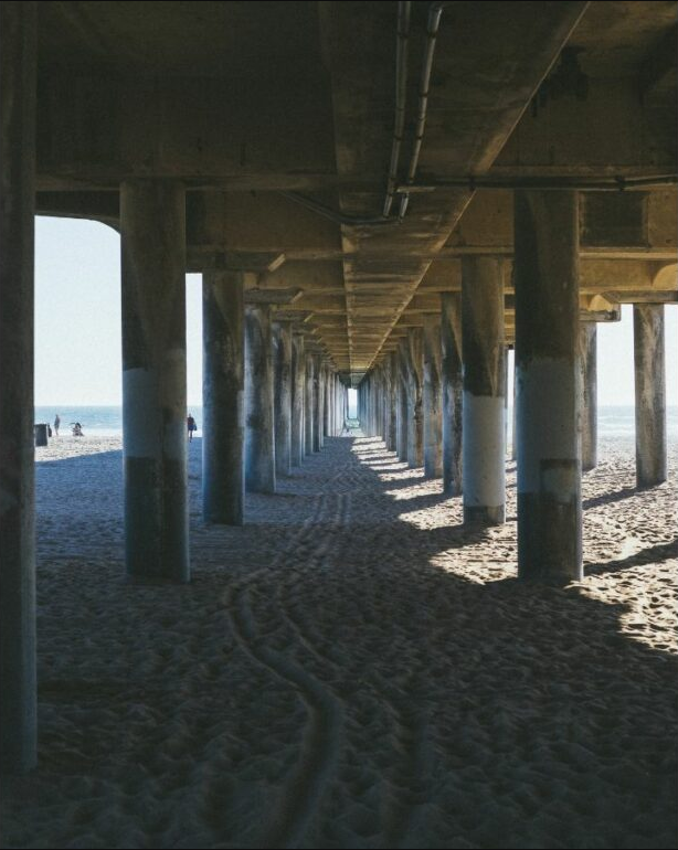 Photo underneath the pier taken on a 50mm lens.