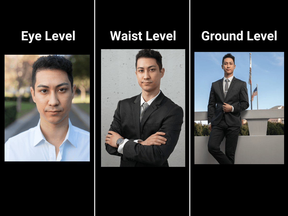 Photo of guy in suit from different angles.