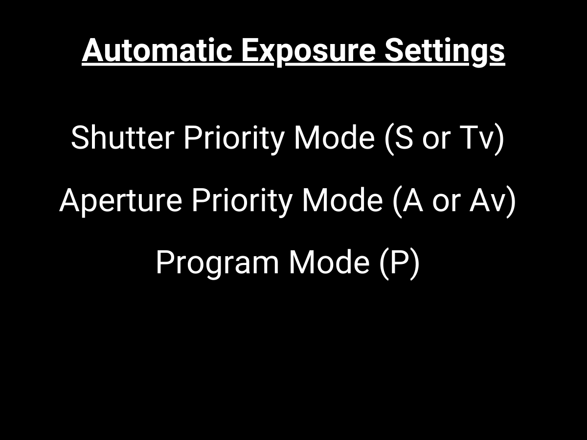 Graphic showing the different automatic exposure settings.
