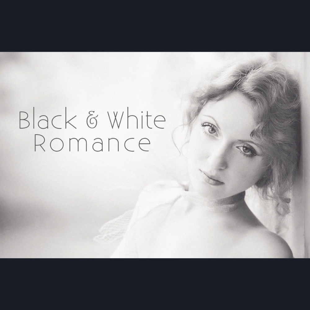 Black and white romance portrait.