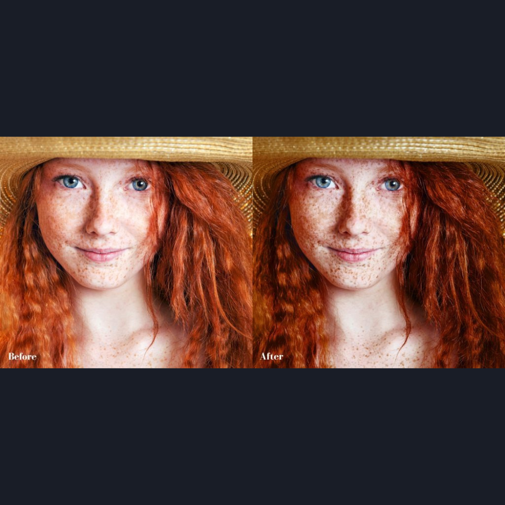 Girl with red hair and freckles.