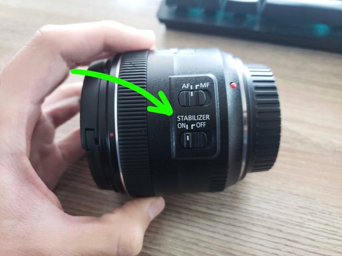 Image stabilization feature on a lens.
