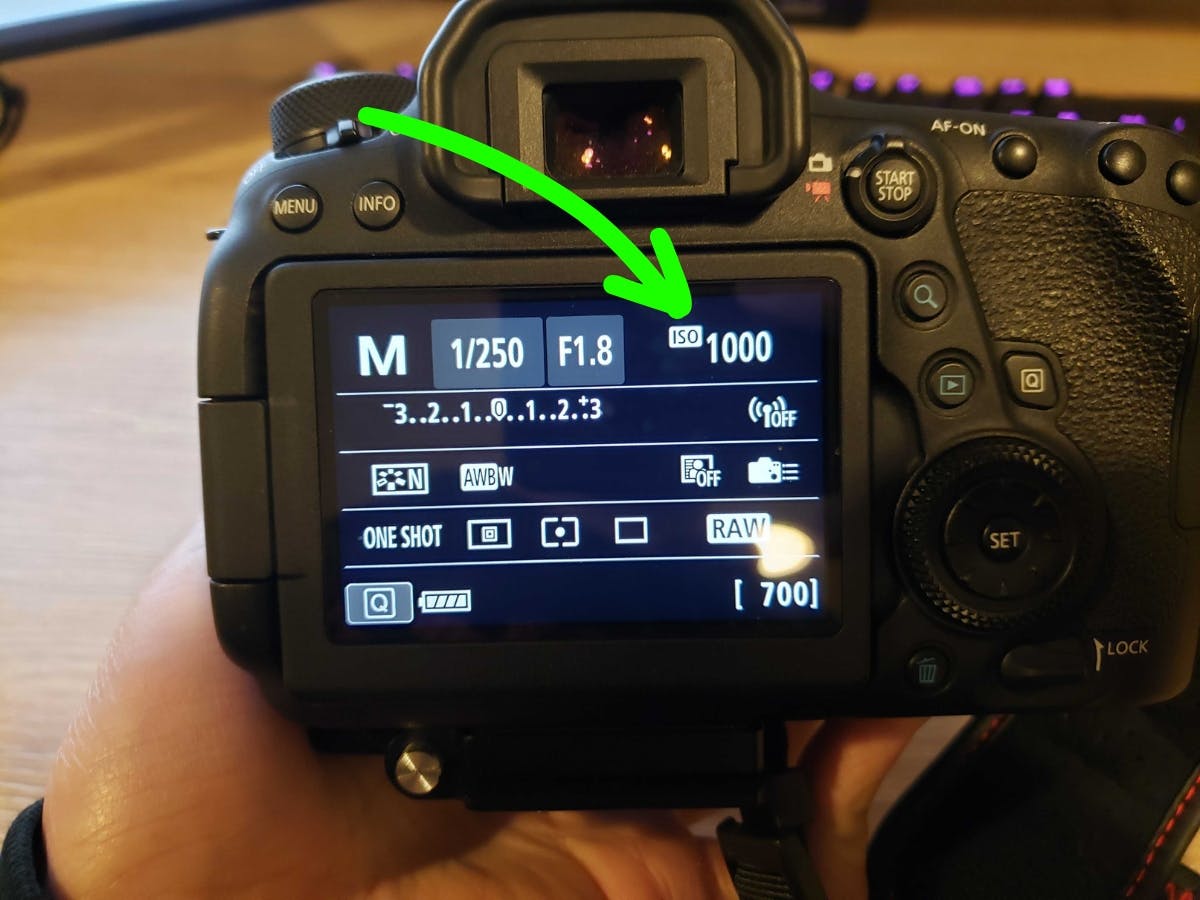 ISO values on a camera.