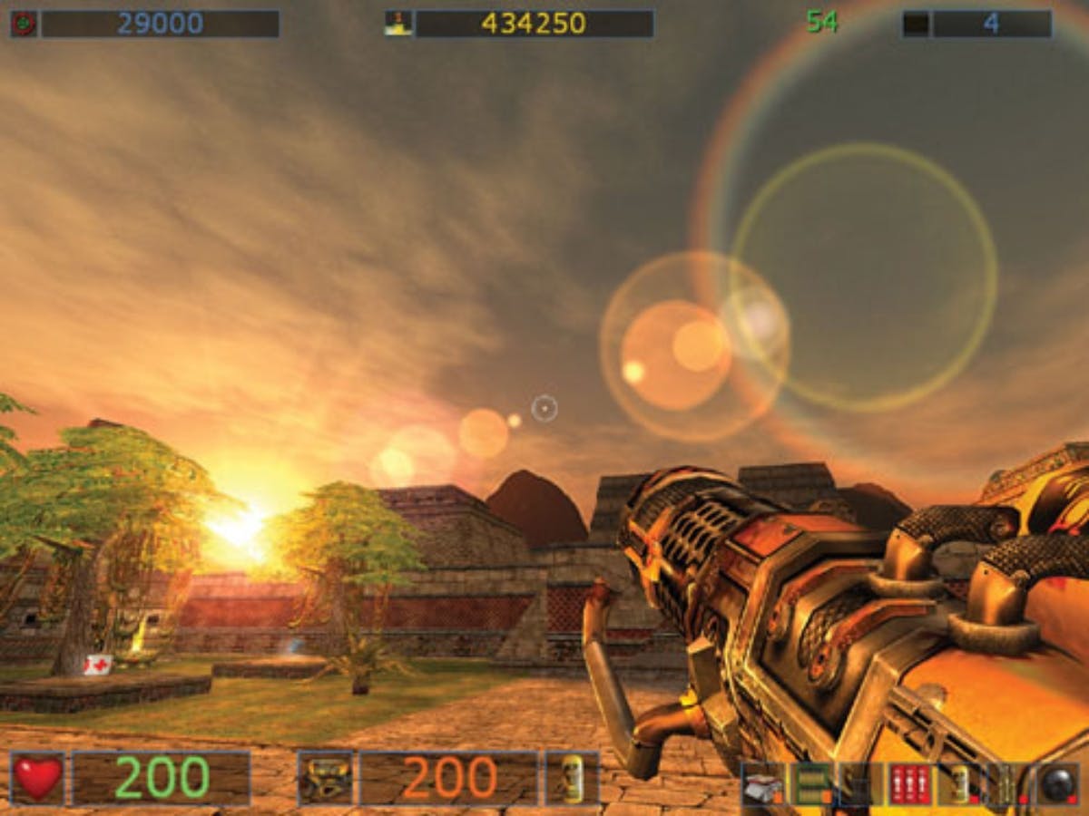 Lens flare in a video game.