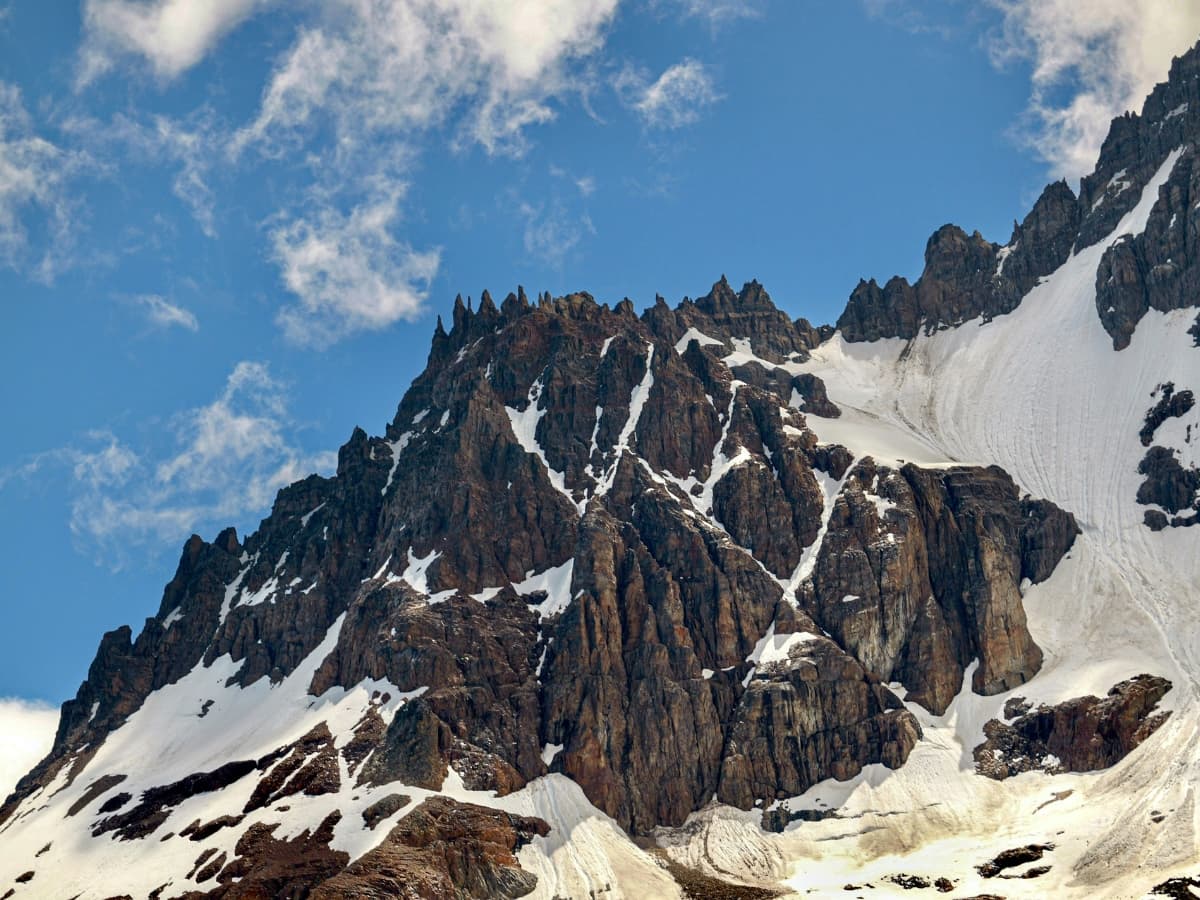 Landscape with large depth of field Snowy mountains landscape using narrow aperture.