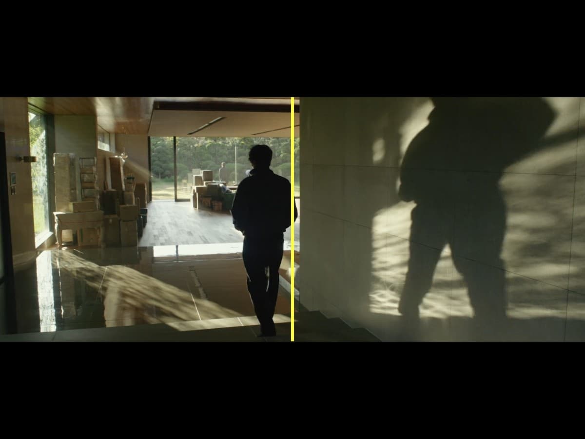 Parasite scene 10 - composition Composition from scene in Parasite where Ki-Woo's father is coming out of room.