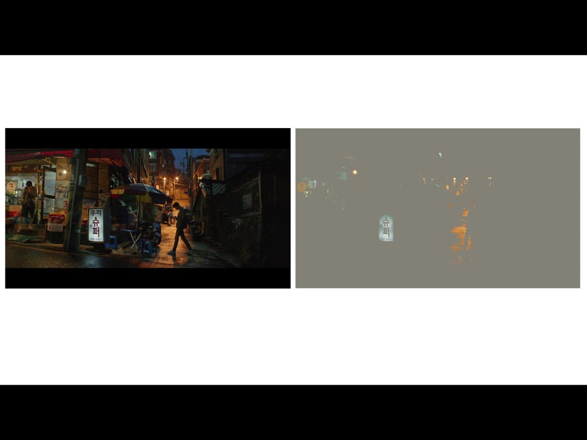 Parasite scene 4 - lighting Lighting from alley scene in Parasite.