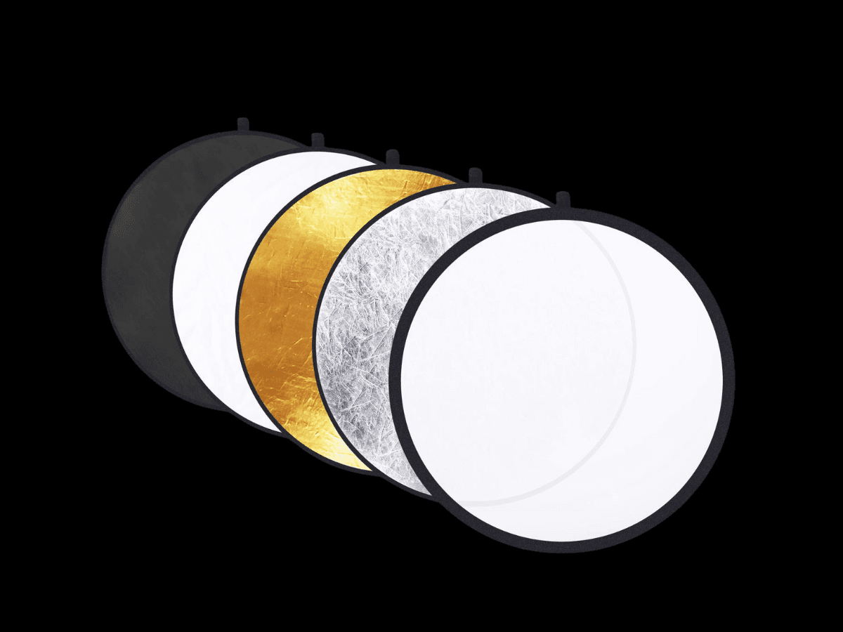 Reflector types White, silver, golde, and black reflectors.